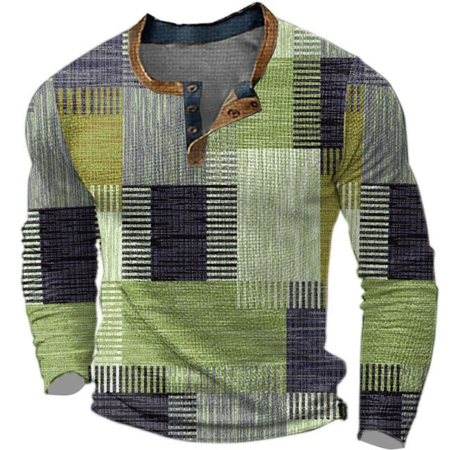 🔥🔥【Jesenný nový štýl – ZĽAVA 50%】Pánske polo tričko s dlhým rukávom a potlačou – Veľkosti S-4XL