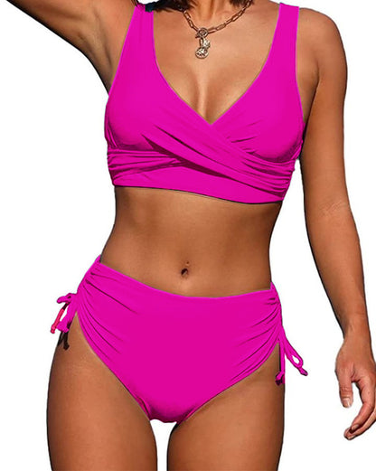 🏖️👙【Popust na nove izdelke】🌴【S-3XL】Nove ženske preproste enobarvne, hitro sušeče, udobne in zračne bikini kopalke za poletje 2026