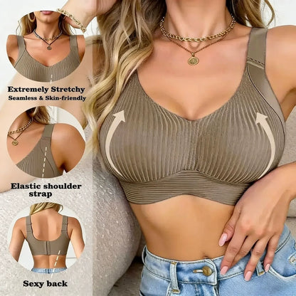 😍50% de descuento 【Paquete de 3】Sujetador de una pieza sin aros para mujer❤️【40-95 kg】