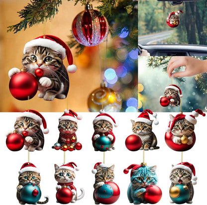 🔥🐈【Kupi 5, dobij 5 besplatno】🎄10 komada😻 Ukrasi za božićno drvce Kitty. Viseći ukrasi za mačke