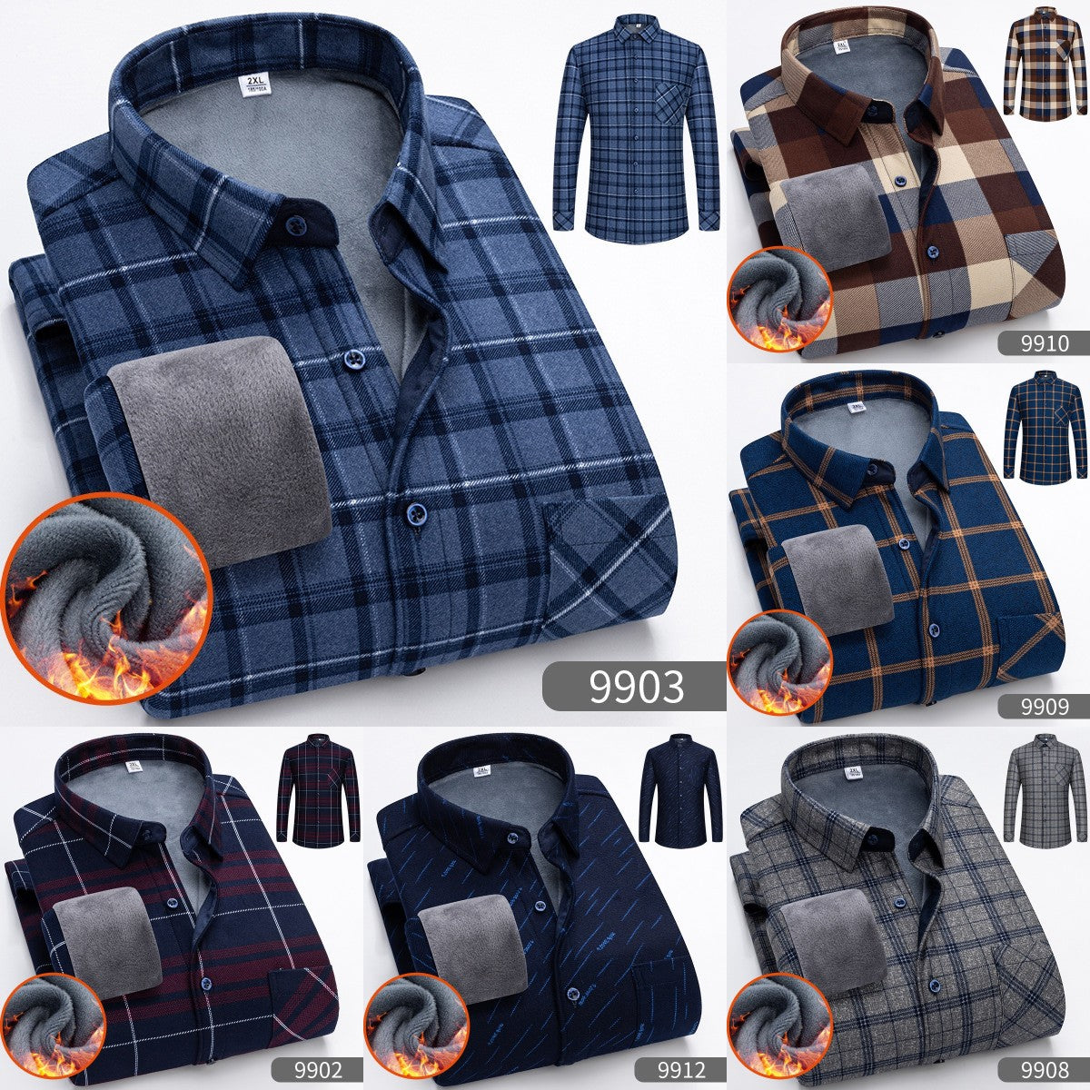 👔【L-5XL】Jesenná a zimná teplá biznis košeľa s dlhým rukávom