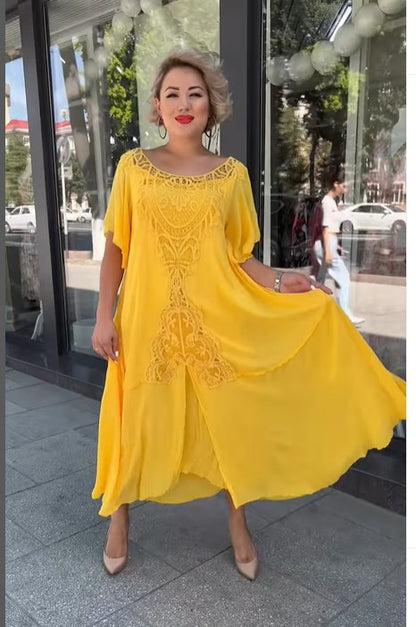 ❤️【S-5XL】nové šaty, plus size, pohodlné a voľné🔥Vynikajúca kvalita👌Perfektne sedia všetkým typom postavy👌