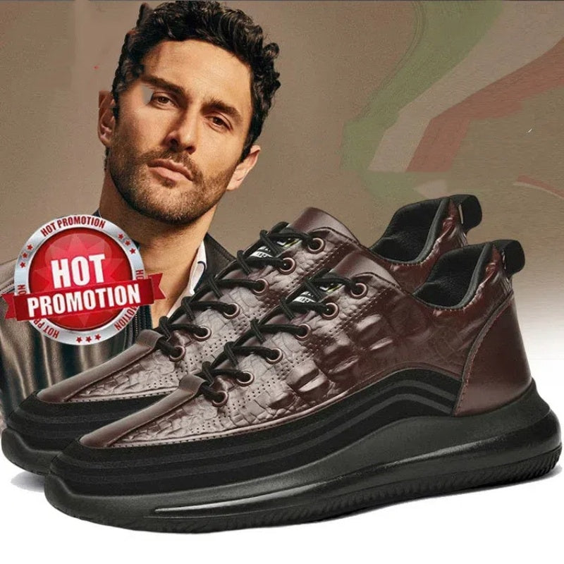 👟【38-48】 Lehké luxusní pánské boty na platformě s krokodýlím vzorem
