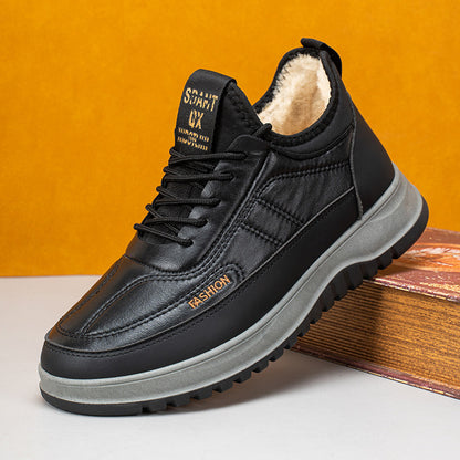 【Tallas 39-45】Zapatos deportivos casuales de invierno para hombre, nuevos, 2026, de piel auténtica, impermeables, con suela de ante suave.