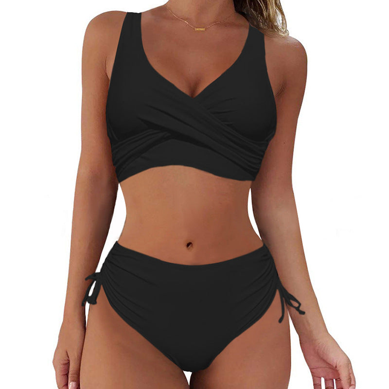 🏖️👙【Popust na nove izdelke】🌴【S-3XL】Nove ženske preproste enobarvne, hitro sušeče, udobne in zračne bikini kopalke za poletje 2026