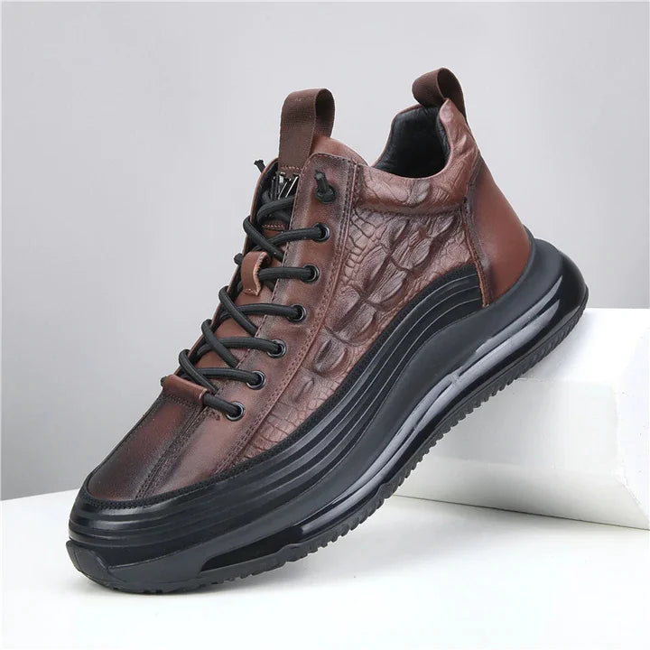 👟【38-48】 Lehké luxusní pánské boty na platformě s krokodýlím vzorem