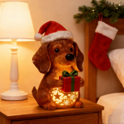 🎄🐶Διακοσμητικό νυχτερινό φως για κουτάβι, χαριτωμένο στολίδι επιτραπέζιου σπιτιού με άγαλμα ζώων από κινούμενα σχέδια