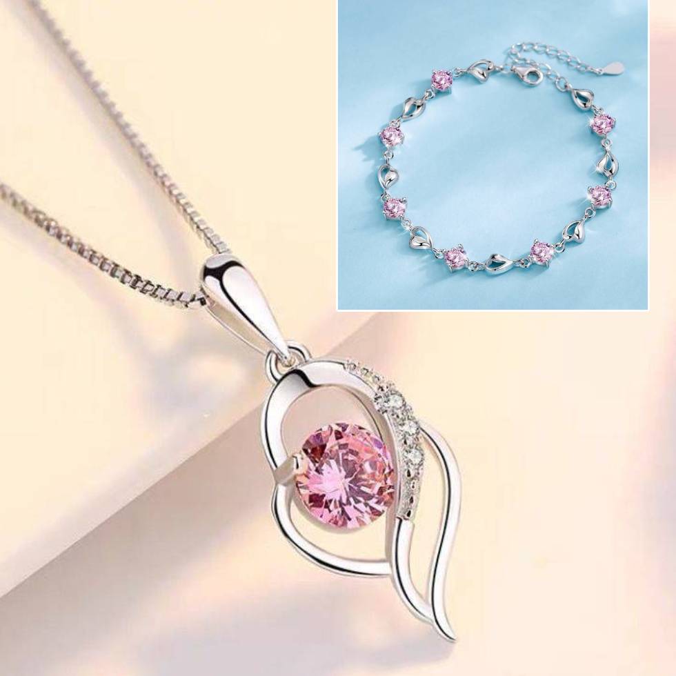 💎💖【Akcia 1+1】✨ Luxusný set zo striebra 925 – náramok a náhrdelník