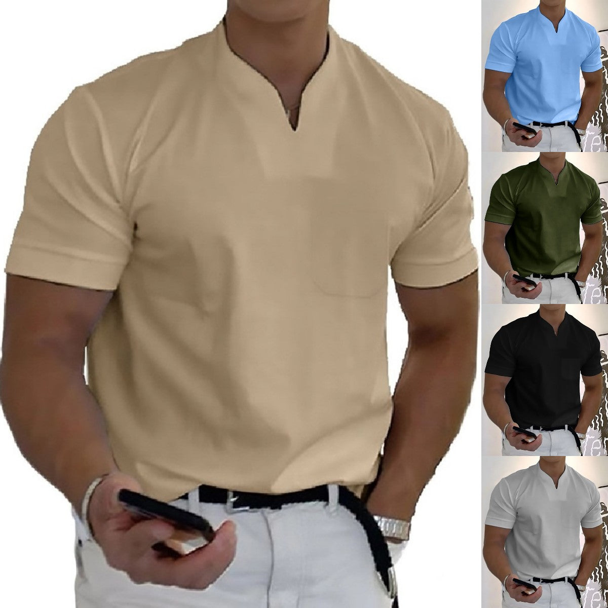 💪50% OFF【S-5XL】👔Polo deportivo para hombre en tallas grandes, de algodón elástico