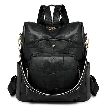 👜🌟 Mochila de piel de gran capacidad con un elegante y moderno diseño a cuadros