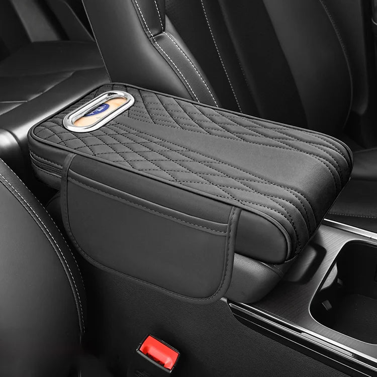 🚗Reposabrazos para coche de cuero genuino multifuncional 3 en 1