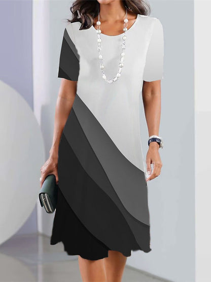 👗【XS-5XL】Sexy šaty 2025 s potlačou a okrúhlym výstrihom pre ženy