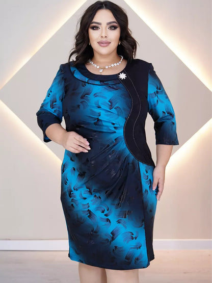 👗💥【S-5XL】Nové elegantné gradientné šaty na jeseň a zimu