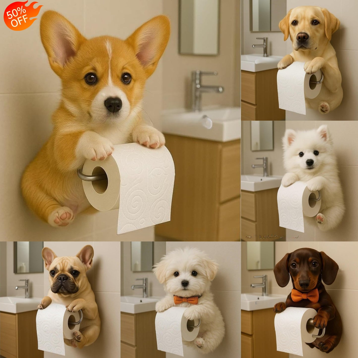 🐕Roztomilý držiak na toaletný papier so vzorom šteniatka