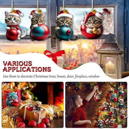 🎄😺【10 kusov】🎁🎅 Vianočné ozdoby na stromček pre mačiatka. Závesné mačacie ozdoby