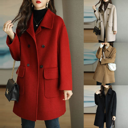 🌈🩰Ostatni dzień, 50% zniżki: Nowy dwustronny płaszcz z kaszmiru i wełny