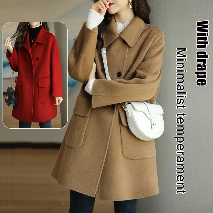 🌈🩰Ostatni dzień, 50% zniżki: Nowy dwustronny płaszcz z kaszmiru i wełny