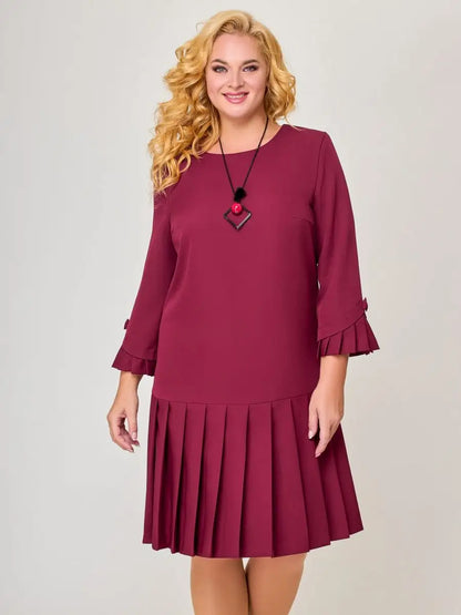 💌【S-5XL】👗Νέα μόδα 2025, υψηλής ποιότητας, κομψό ρετρό πλισέ φόρεμα