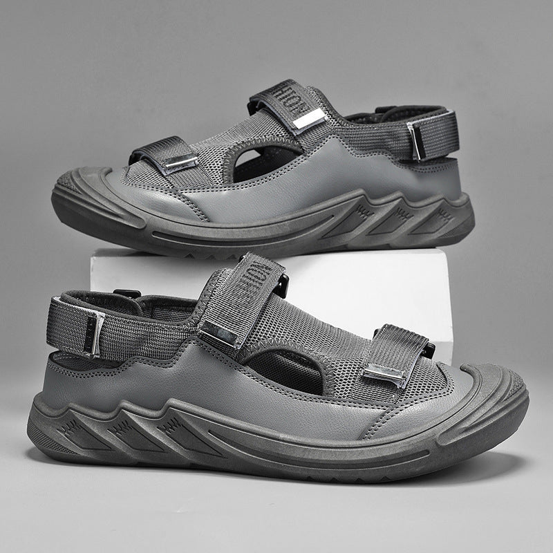 【39-44】Nuevas sandalias transpirables de punta cerrada para hombre - Suela suave, estilo casual y transpirable