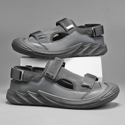 【39-44】Nuevas sandalias transpirables de punta cerrada para hombre - Suela suave, estilo casual y transpirable