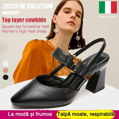 👠 Móda na leto 2025 z pravej kože s robustným podpätkom Moderné vysoké podpätky
