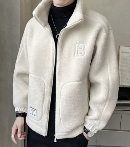 ⛄【L-6XL】Χειμερινό φλις μπουφάν, βαμβακερό παλτό, χοντρό βαμβακερό παλτό από δέρμα αρνιού, ζεστό παλτό