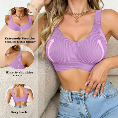 😍50% de descuento 【Paquete de 3】Sujetador de una pieza sin aros para mujer❤️【40-95 kg】