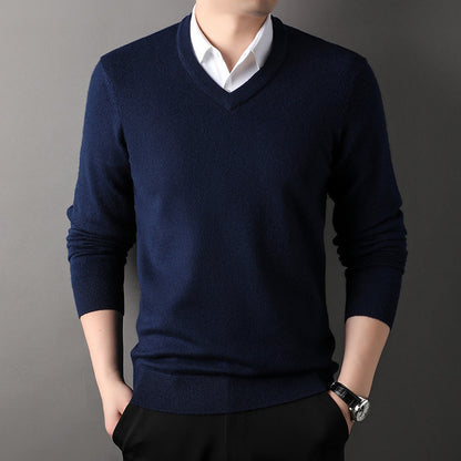 【M-4XL】👔Męski zimowy nowy gruby sweter z dekoltem w serek, warstwa bazowa