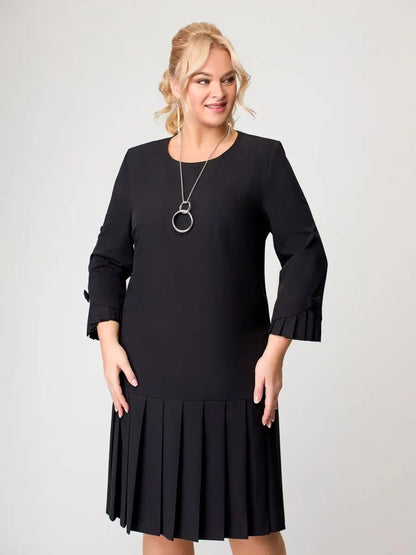 💌【S-5XL】👗 Vysoko kvalitné jednofarebné elegantné šaty