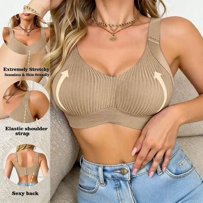 😍50% de descuento 【Paquete de 3】Sujetador de una pieza sin aros para mujer❤️【40-95 kg】