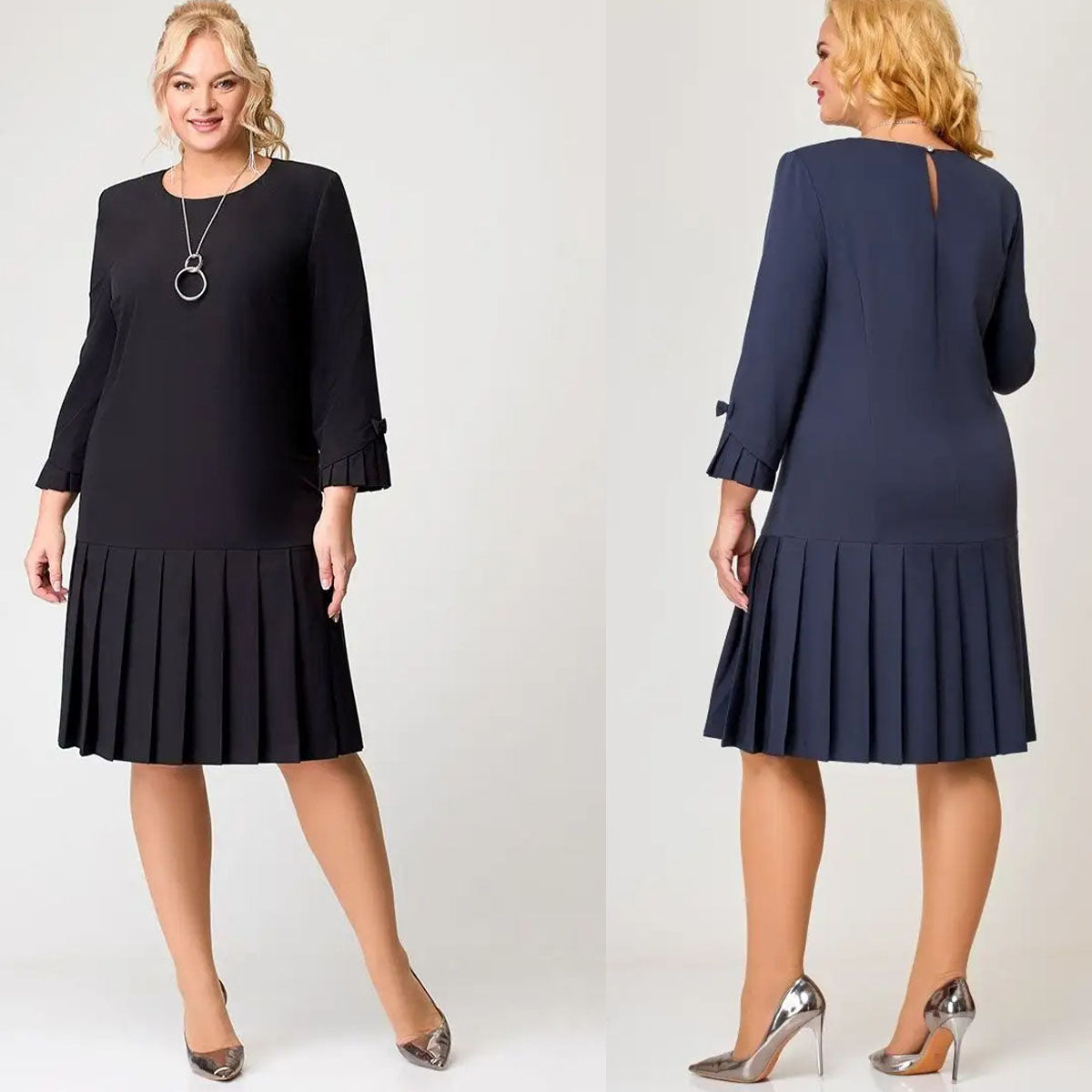 💌【S-5XL】👗Νέα μόδα 2025, υψηλής ποιότητας, κομψό ρετρό πλισέ φόρεμα