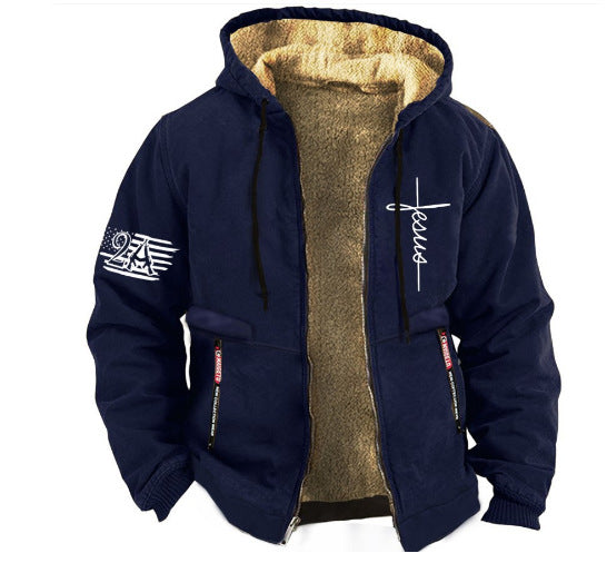 🔥🔥【S-3XL】 Modna, jesienna i zimowa, pogrubiona, aksamitna kurtka męska na co dzień