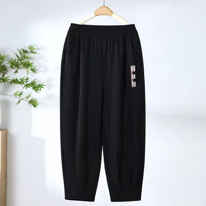 【M-4XL】 Nowe letnie cienkie bawełniane spodnie lniane z dziewięcioma punktami