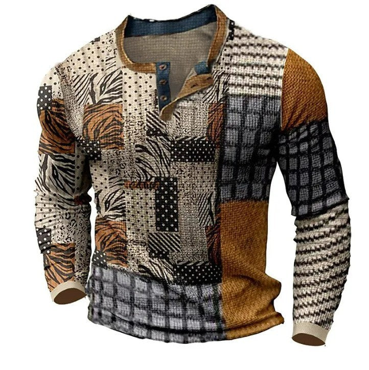 🔥🔥【Jesenný nový štýl – ZĽAVA 50%】Pánske polo tričko s dlhým rukávom a potlačou – Veľkosti S-4XL