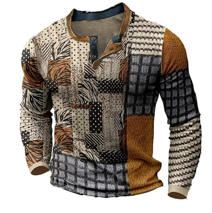 🔥🔥【Jesenný nový štýl – ZĽAVA 50%】Pánske polo tričko s dlhým rukávom a potlačou – Veľkosti S-4XL