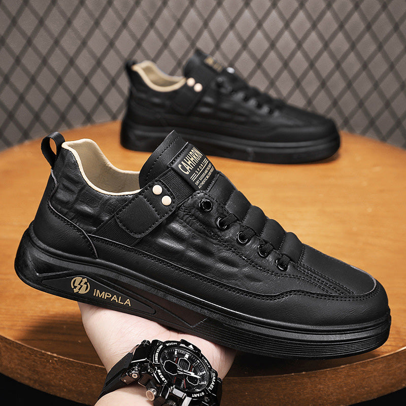 Jesienna nowość [39-44] Męskie oddychające buty casualowe - grube skórzane trampki