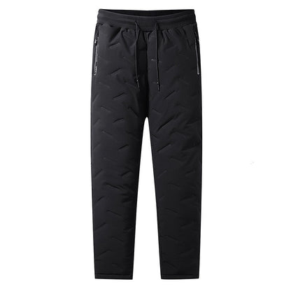 [L-7XL, 45-125kg] Zimný fleece a hrubé nohavice z jahňacej vlny, voděodolné, teplé a pohodlné