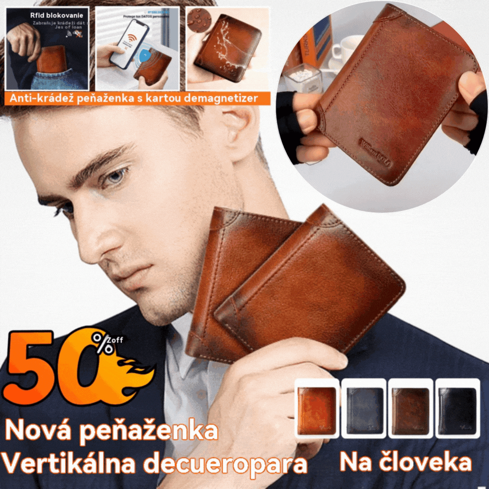 👝✨ Nová pánska peňaženka z pravej kože s ochranou proti krádeži
