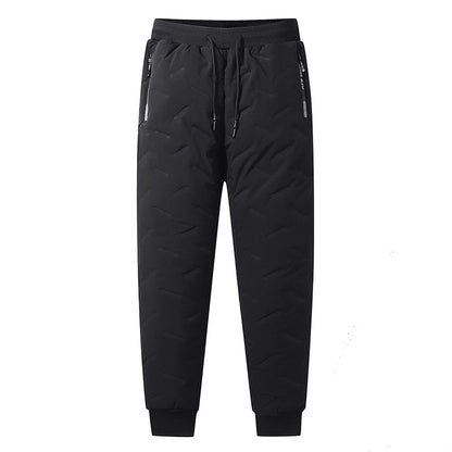 [L-7XL, 45-125kg] Zimný fleece a hrubé nohavice z jahňacej vlny, voděodolné, teplé a pohodlné