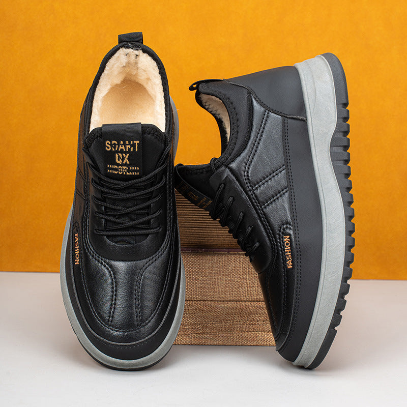 【Tallas 39-45】Zapatos deportivos casuales de invierno para hombre, nuevos, 2026, de piel auténtica, impermeables, con suela de ante suave.