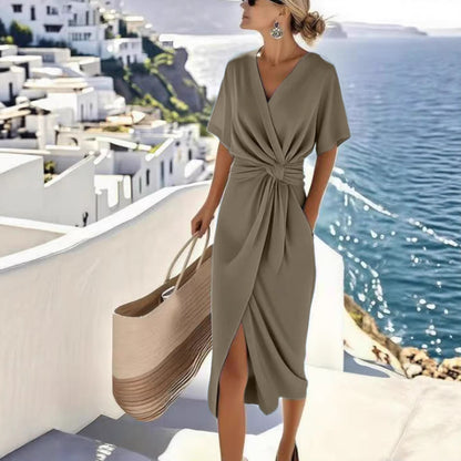 【S-3XL】Vestido elegante de verano 2026 con corte irregular y elegante, de satén.