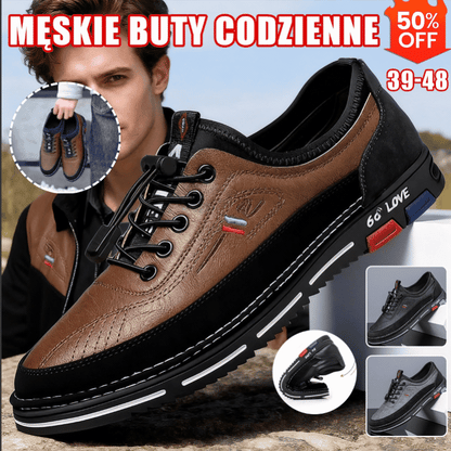 Jesienna nowość [39-48] Męskie skórzane buty biznesowe na co dzień – miękka podeszwa, wygodne w noszeniu