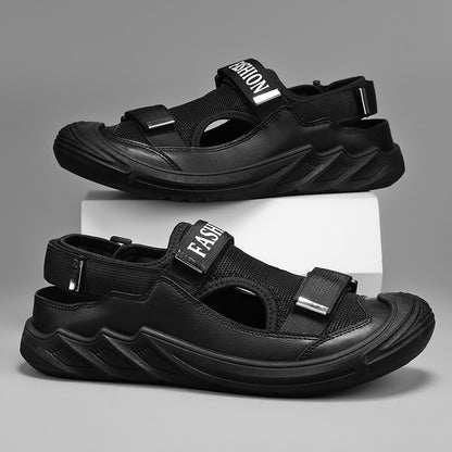 【39-44】Nuevas sandalias transpirables de punta cerrada para hombre - Suela suave, estilo casual y transpirable