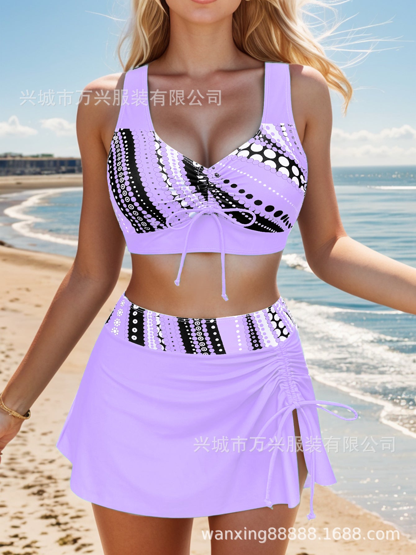 🩱👙【S-2XL】Pohodlné dvojdielne plavky s potlačou a mašľou