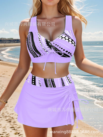 🩱👙【S-2XL】Pohodlné dvojdielne plavky s potlačou a mašľou