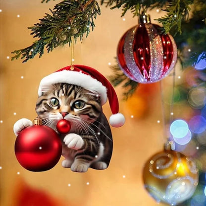 🎄😺【10 kusov】🎁🎅 Vianočné ozdoby na stromček pre mačiatka. Závesné mačacie ozdoby