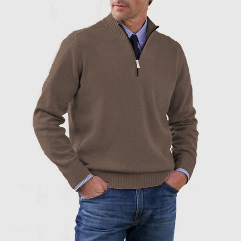 【L-5XL】Μοντέρνο ζεστό πουλόβερ με φερμουάρ για το φθινόπωρο και τον χειμώνα