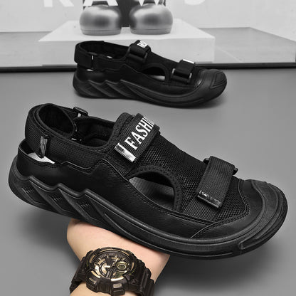 【39-44】Nuevas sandalias transpirables de punta cerrada para hombre - Suela suave, estilo casual y transpirable