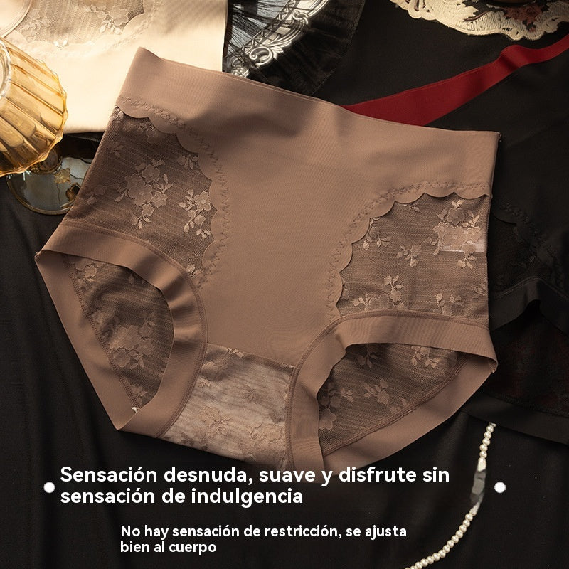 Conjunto de cinco piezas de bragas de encaje sin costuras de alta elasticidad para mujer, con funciones de control de abdomen, levantamiento de glúteos y levantamiento de glúteos.