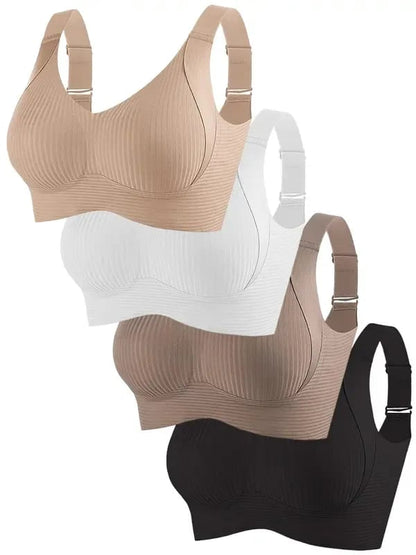 😍【Paquete de 4】Sujetador inalámbrico de una pieza para mujer❤️【40-95 kg】